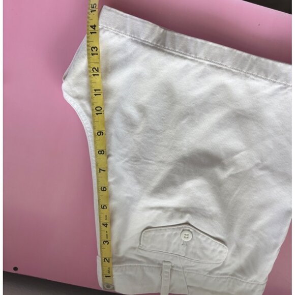 Ralph Lauren Sport White Cotton Womens Shorts Size 12 With Embroidered Logo & Ba - Picture 5 of 7